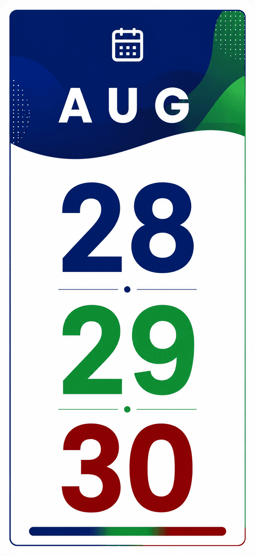 Event dates: 28, 29 and 30 August